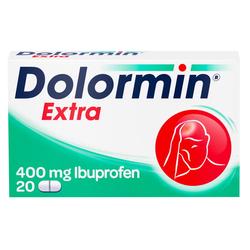 Packung Dolormin Extra mit 400 mg Ibuprofen, 20 Tabletten.